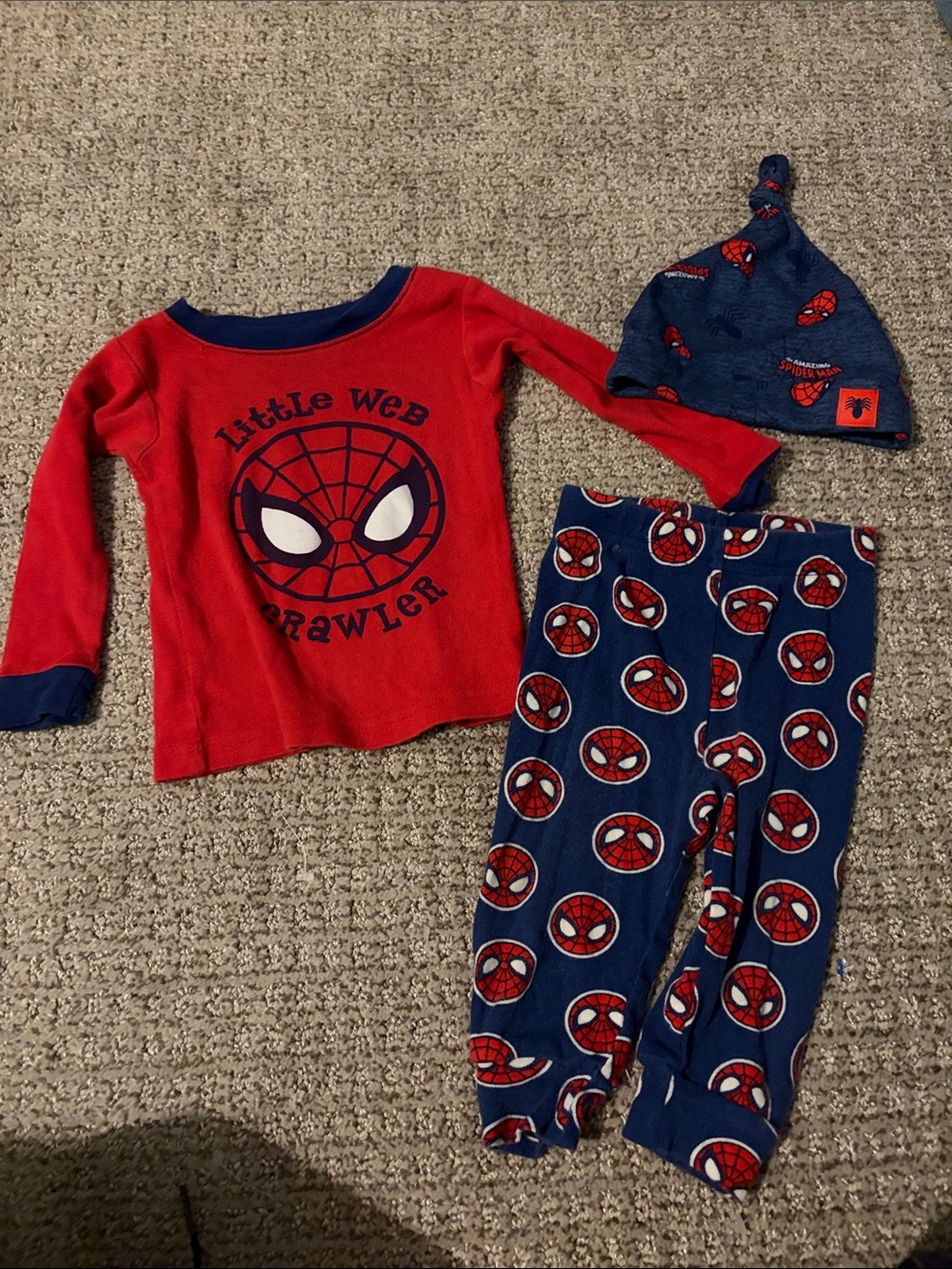 Marvel Spider-Man Red & Blue Kids Pajama Set with Hat